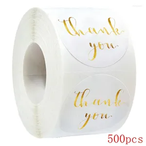 Enveloppe de cadeau en papier rose papier 50-500pcs MERCI-5 Étiquettes de sceau d'autocollant Décoration de Noël pour la papeterie de colis