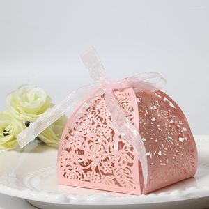Regalos Rosa rosa Cajas de dulces de rosa para la despedida de soltera Decoración de bodas de la fiesta de cumpleaños anual