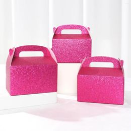 Enveloppe cadeau Pink Princess Candy Boîtes pour les filles Birthday Party Faven Packaging Box Treat Bag Kids S