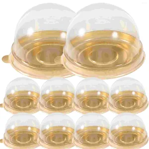 Cadeauverpakking Plastic Mooncake Dome Dozen Wegwerp Ronde Eigeel Crisp Cupcake Dessert Mousse Dienbladen Container