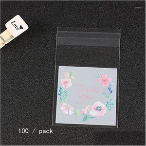 Emballage cadeau Sacs d'emballage en plastique Motif de fleurs Auto-adhésif Candy Cookie Sample Package Bag1 Drop Livraison Home Garden Fête Festive Otsdv