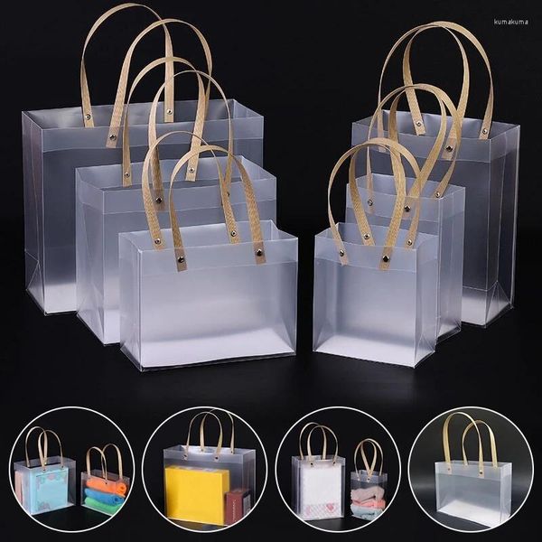 Bolsa de plástico transparente para regalo, impermeable, para compras, hombro, ecológico, almacenamiento de viaje, zapato, boda