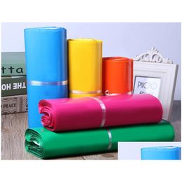 Emballage cadeau Poly Mailer Sacs Pure Color Gift Wrap Express Emballage Enveloppe Sac Vêtements en plastique Boîtes d'expédition 100pcs Drop Livraison H Dhn6J