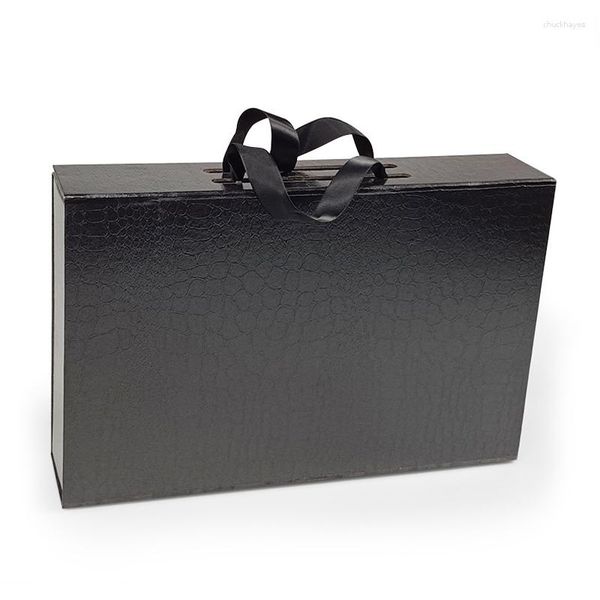 Caja de envoltura de regalo con imán portátil para boda, fiesta de cumpleaños, ropa, embalaje de producto, almacenamiento de papel duro plegable