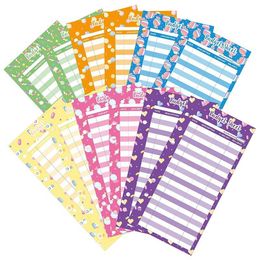 Papier Cadeau PPYY-120 Pcs Budget Feuilles Dépenses Tracker Papier Recharge Inserts Avec Trous Pour A6 Binder Cash Envelope Cartoon Bonbons PatternGift