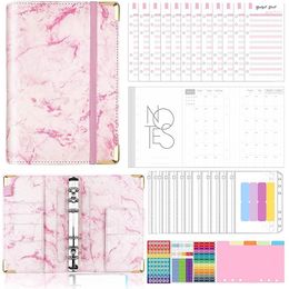 Papier Cadeau PPYY-Budget Binder Avec Zip Enveloppes Cash For Budgeting Kids And Adults - Organizer Pink Marble Design