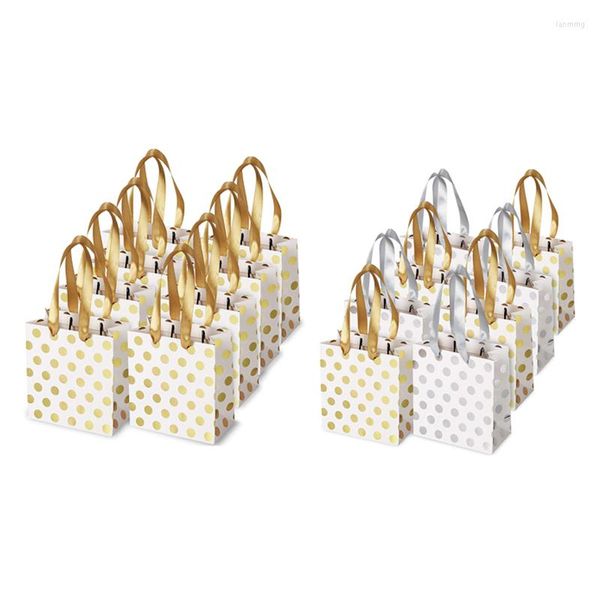 Envoltura de regalo bolsas pequeñas prácticas con manijas de cinta mini bolso para bodas de cumpleaños vacaciones de navidad graduación baby shower