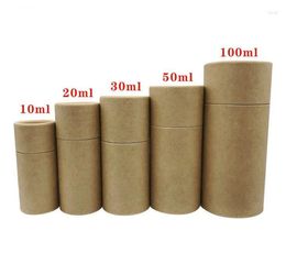 Geschenkwikkeling Premium Kraft Cardboard Tubes Case Packing Box voor essentiële oliefles 10 ml - 100 ml SN3206