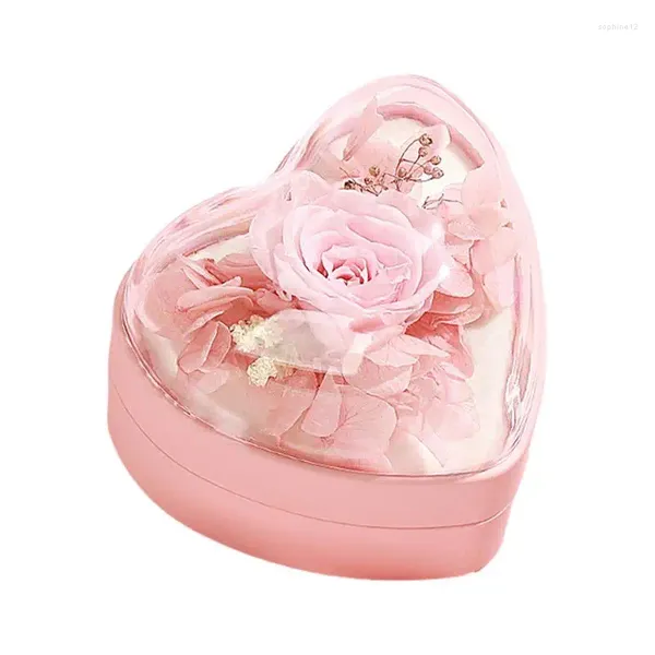 Regalos envueltos en una caja de rosas decoración en forma de corazón para momentos románticos flores novia esposa madres