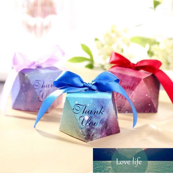 Papier Cadeau Violet / Rouge / Bleu Merci Diamant Forme Baby Shower Boîte De Bonbons Faveurs De Mariage Et Cadeaux Boîtes Décoration De Fête D'anniversaire Pour Les Invités1 Expert en prix d'usine