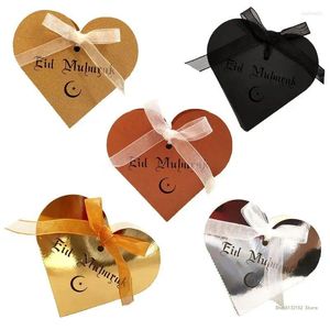 Cadeauverpakking QX2E 25 stuks gesneden holle liefde hart chocolade snoepdoos met lint Happy Eid Muba