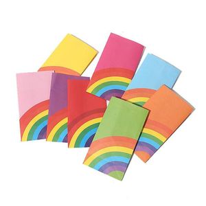 Geschenkwikkeling Regenboog Candy Papieren zak Mode afdrukken Kleur platte mond Voedsel verpakking zakken 8 kleuren drop levering home tuin f dhgarden dhsmu