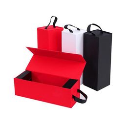 Emballage Cadeau Rouge Noir Blanc Boîte À Vin Pliante Réutilisable Lx4819 Drop Delivery Home Garden Festive Party Supplies Event Dhsxr