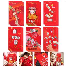 Cadeau -wrap rood geld enveloppen tas jaar Chinees geluk envelop hongbao traditionele pouches festival pakket springcartoon papier groot