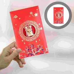 Emballage cadeau rouge paquet enveloppes argent 2023 fête Style chinois sac Luckfestival Theyear enveloppe dessin animé paquets zodiaque