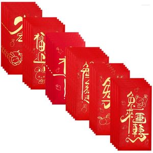 Emballage cadeau Rouge Année Argent Enveloppes Enveloppe Paquet Chinois Paquets Poche Zodiaque Festival Chanceux Mariage Papier Le Printemps