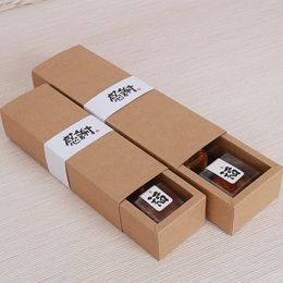 Emballage cadeau au détail 24 * 6 * 4,5 cm 9,44 "x2,36" x1,77 "10pcs / lot papier kraft brun boîtes kraft pour petits articles cadeaux boîtes à tiroirs 231023