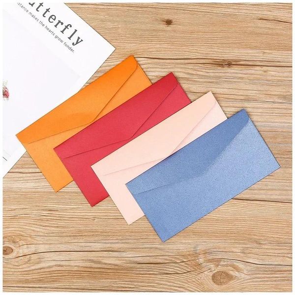 Gift Wrap Retro Pearlescent High-Grade Supplies 250g Business 50pcs / Lot Enveloppes Enveloppe Paper 22x11cm Invitation for Stationery Wedding