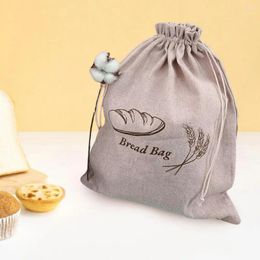 Reportaje de regalo REULible Bolsa de almacenamiento de pan Capacidad Bolsa de doble capa con sellado con cordón para la escuela de picnic
