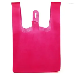 Envoltura de regalo Bolsa de compras reutilizable Color caramelo Bolsas de tela no tejidas plegables para regalo / zapatos / Tienda de comestibles de Navidad al por mayor