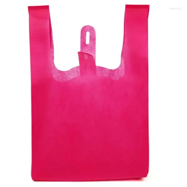 Envoltura de regalo Bolsa de compras reutilizable Color caramelo Bolsas de tela no tejidas plegables para regalo / zapatos / Tienda de comestibles de Navidad al por mayor