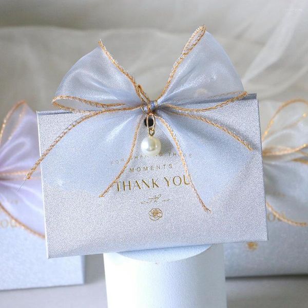 Emballage cadeau ruban nœud papillon boîte à bonbons sac en papier emballage de mariage événement fête d'anniversaire faveurs bébé douche décor