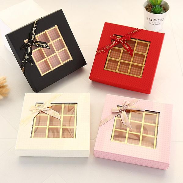 Emballage cadeau romantique saint valentin chocolat présentoir 9 grille bonbons mariage fête de noël décor fille femme emballage cadeau