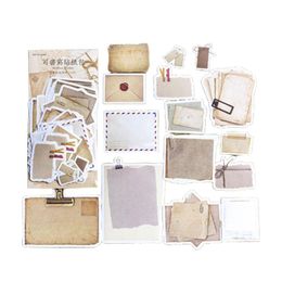 Cadeau Wrap Scrapbook Fournitures Vintage Autocollant Papier Pack avec 4 styles Journal Planificateurs DIY Artisanat Autocollants Kits d'artisanat WritableGift GiftGift