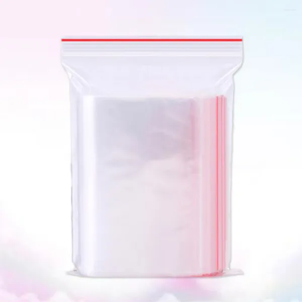 Envoltura de regalo Sellado Sellado Recerrable Almacenamiento transparente Dispensador transparente Cremallera Sello hermético de plástico Transparente Auto Joyería Poly