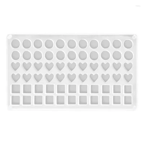 Regalos de envoltura de mares Caja de exhibición de 66 cuadrículas Multifuncionales Organizador de joyería transparente Caso 3-en-1 Heart Square Round Rock