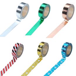 Envoltura de regalo auto adhesivo cintas de enmascaramiento brillo papel pegajoso 15 mm 10m suministros escolares de estilo japonés herramientas de álbumes de recortes de bricolaje