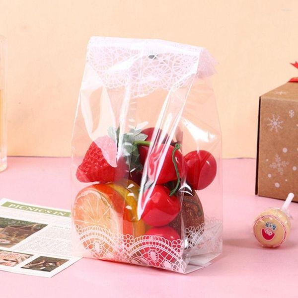 Emballage cadeau auto-support 50pcs fournitures de mariage emballage de cupcake outils de cuisson sac à biscuits bonbons porte-biscuits sacs d'emballage