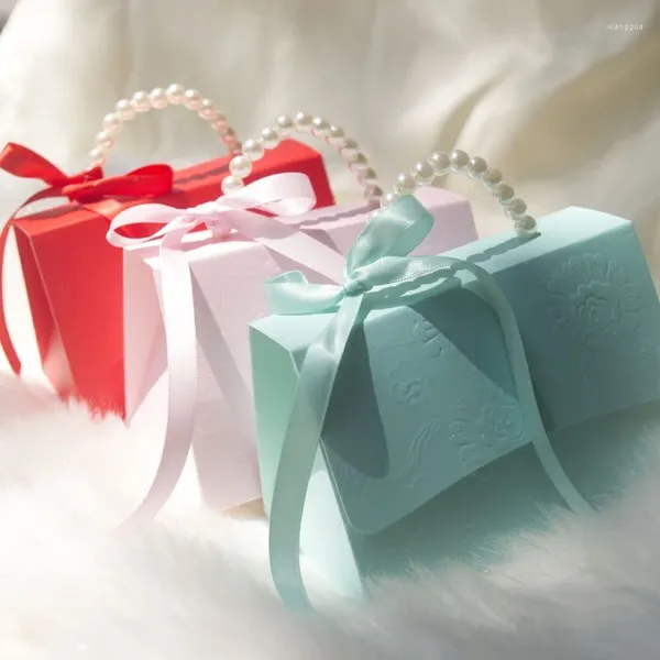 Emballage cadeau Coffret Petits sacs Faveurs de mariage Décor de fête Impression Fleur Candy Mini Emballage Papier pour