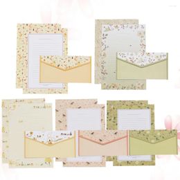 Ensembles d'enveloppe-cadeau / 45pcs enveloppe d'impression de fleurs et papeterie japonaise Belle écriture enveloppes kit school for