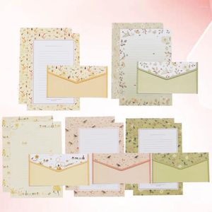 Ensembles d'enveloppe-cadeau / 45pcs enveloppe d'impression de fleurs et papeterie japonaise Belle écriture enveloppes kit school for