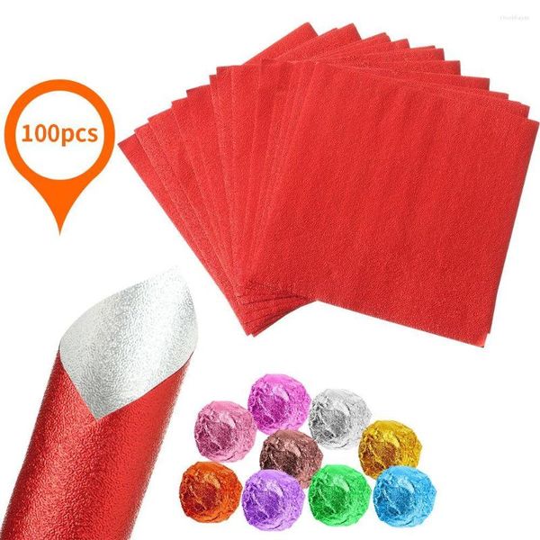 Papel de regalo Costura Dulces Suministros para fiestas de bodas Comida de hojalata Envoltura para hornear dorada Paquete de papel Papel de aluminio para chocolate