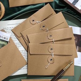 Envoltura de regalo Bolsa de sobre simple Papel Kraft Grueso Bobinado Carpa de mano Factura vintage Carta de amor literaria