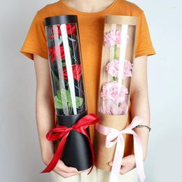 Buardada de regalo Single Flower Wraping Box Box de San Valentín Flores Rose Bouquet Bolsa de embalaje Boda