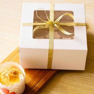 Papel de regalo Tamaño 16 7,5 cm Cupcake Kraft Paper Cookie Box Take Out Container Food Packaging para boda Navidad Baby Shower Party