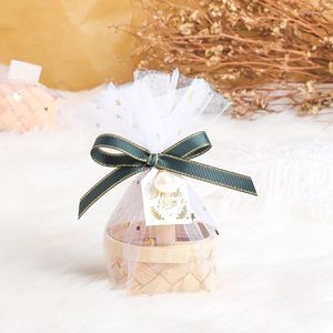 Emballage cadeau petit panier en bambou mariage boîte à bonbons sac vide Ins Style emballage