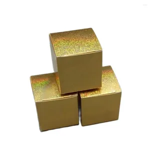 Emballage cadeau petites boîtes de papier d'or brillant pour l'emballage de savon à la main boîte d'argent emballage de pot cosmétique or/argent