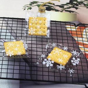 Geschenkwikkeling Sneeuwvlok Plastic tas Kersttassen voor thuis bruiloftsfeest Candy Cookie Biscuits Snack Packaging Self Adhesive