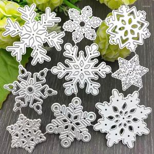 Emballage cadeau Flocons de neige Matrices de découpe en métal Pochoir DIY Scrapbooking Modèle de carte en papier