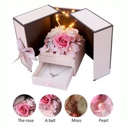 Cadeau cadeau savon rose fleur bijoux emballage boîte-cadeau avec tiroir saint-valentin décors de mariage petite amie anniversaire cadeau de Noël anniversaire 220913