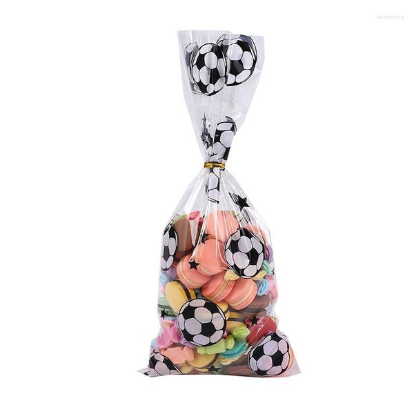 Emballage cadeau Football Party Favors Sac Thermoscellable Traiter Bonbons Sacs Goodie Football Thème Avec Twist Ties Pour Le Monde