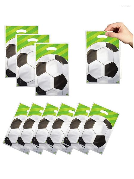 Emballage cadeau thème du football sac en plastique bonbons pour garçons filles enfants jeu fournitures Football fête d'anniversaire faveurs