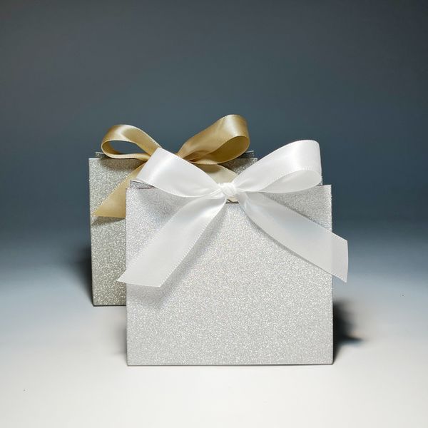 Emballage cadeau étincelant doré et argenté boîte-cadeau sac pour fête prénatale bonbons chocolat faveurs de mariage créatif mini paquet de papier avec 230725