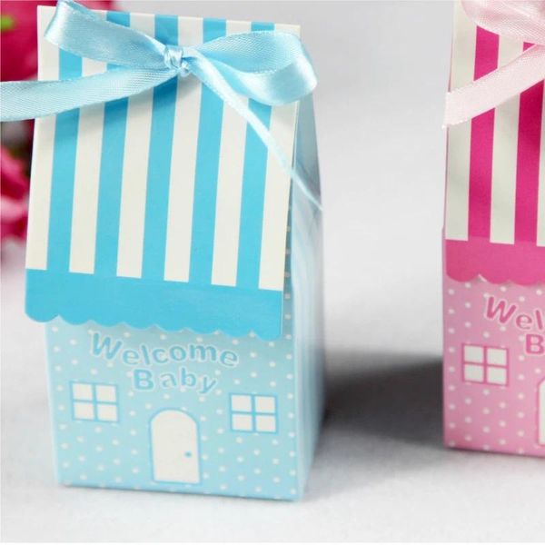 Coupper enveloppe en gros de la maison de mariage bleu rose européen Boîte de bonbons couleurs emballage pliant d'emballage