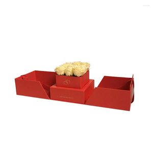 Geschenkwikkeling vierkante bloempakketbox open twee kanten bruiloft gunsten aanwezig Valentijnsdag pack 4 kleuren kiezen