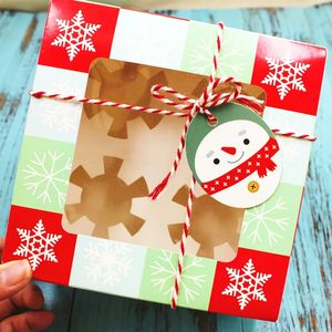 Geschenkverpakking Vierkant Kerstman Opbergdozen 10 Stuks Partij Transparant Venster Kerstdoos Koekjes Verpakking Case Cartoon Snoep Cupcakes 231120